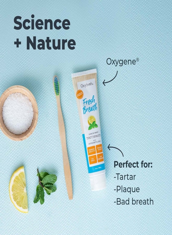 Oxyfresh Maximum Fresh Breath Lemon Mint Toothpaste - Clean Teeth & Fresh Breath - Natural Essential Oils & Natural Xylitol to Help Fight Tartar - SLS & Fluoride Free - 5 oz (Pack of 3) - Image 4